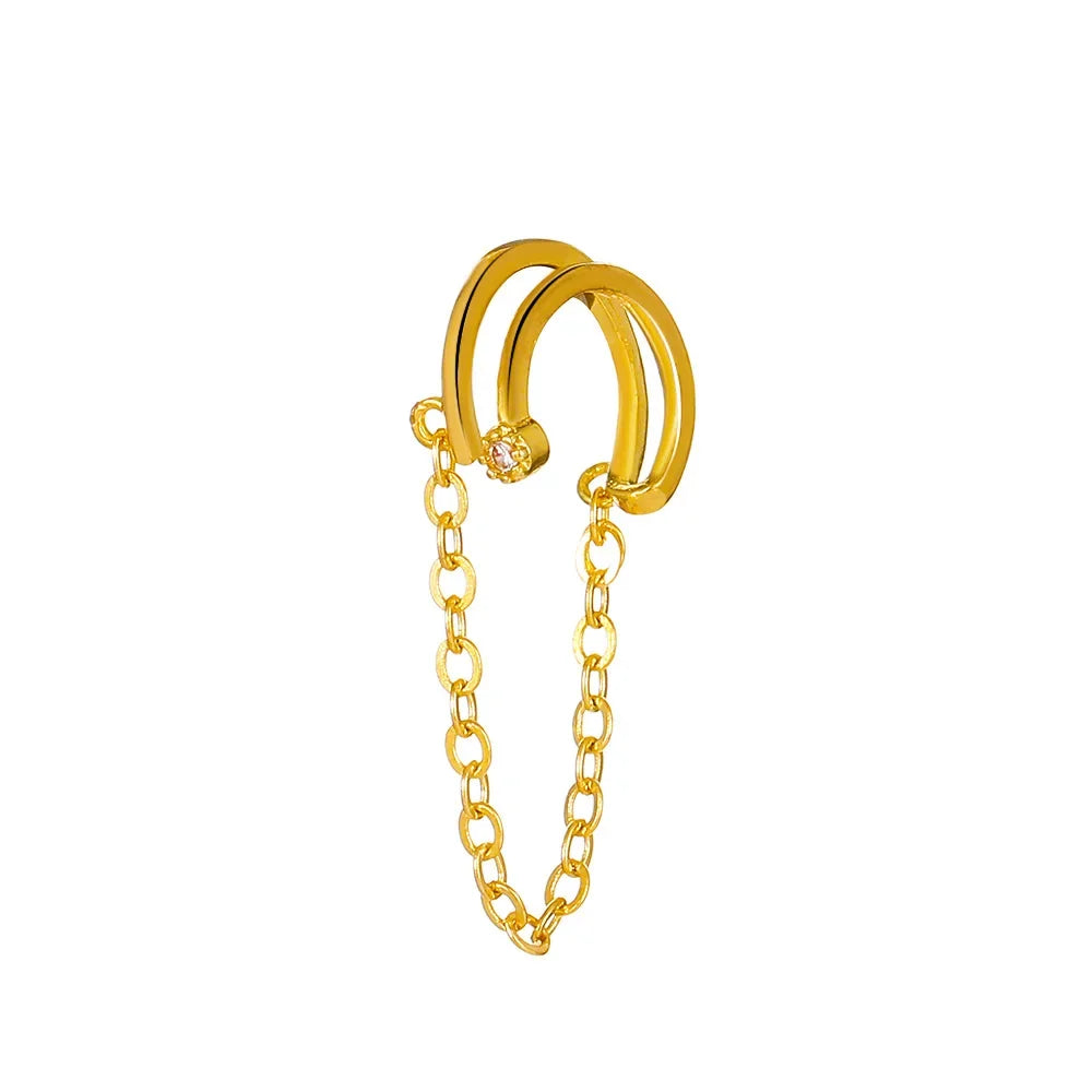 Pendiente Ear Cuff con Cadena