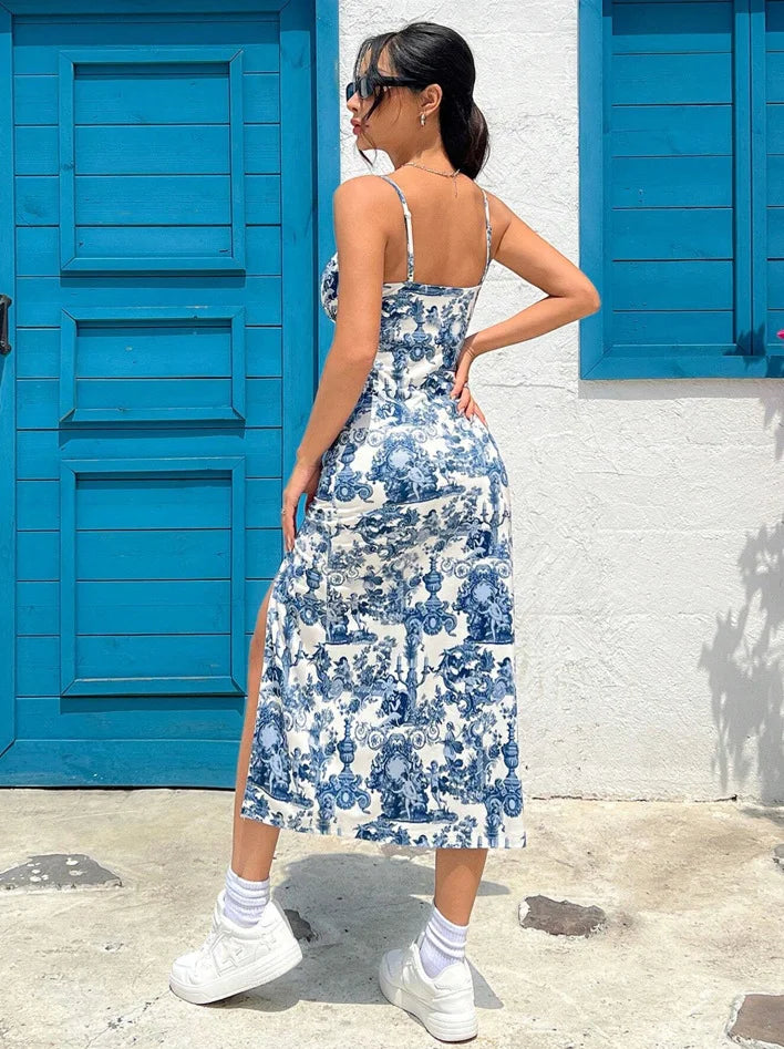 Vestido Midi Porcelana