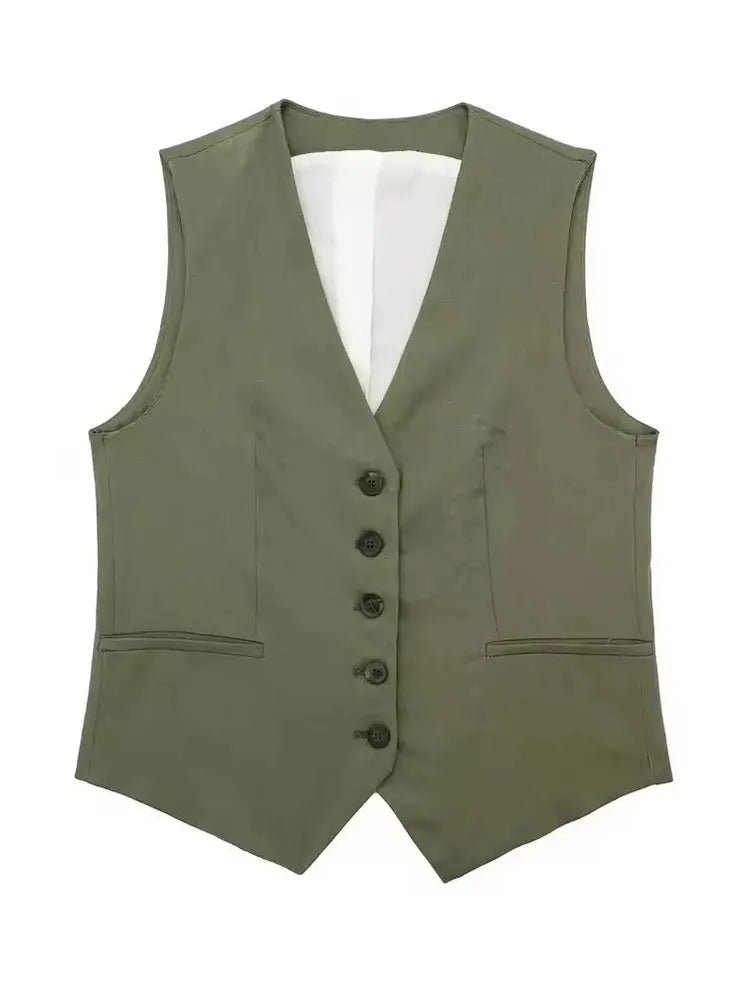 Conjunto Chaleco Sastre Verde Oliva
