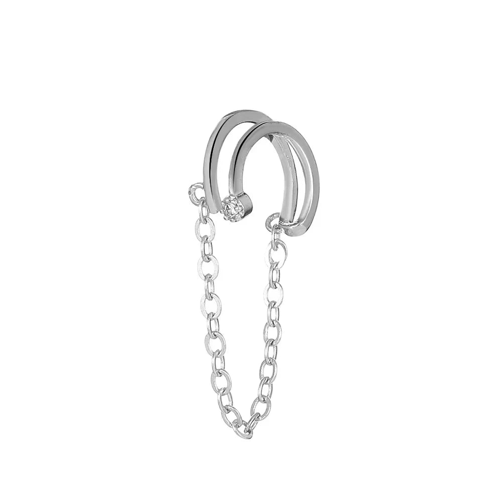 Pendiente Ear Cuff con Cadena