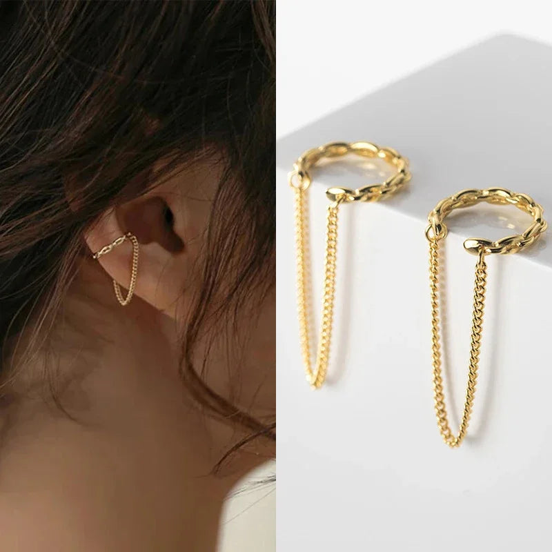 Pendiente Ear Cuff con Cadena