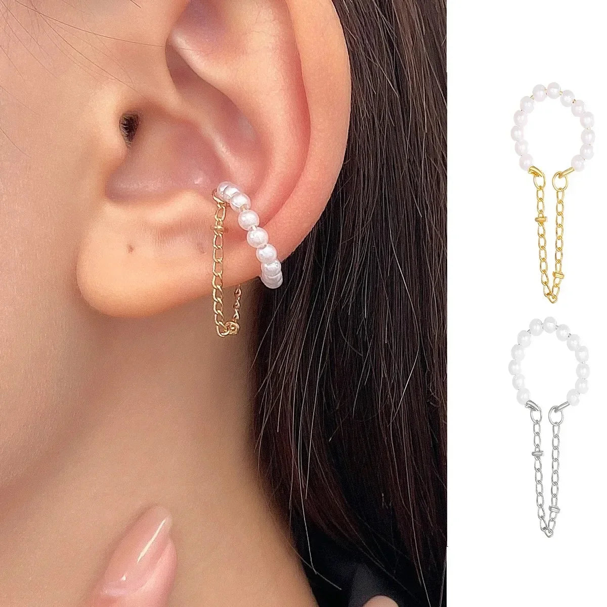 Pendiente Ear Cuff con Cadena