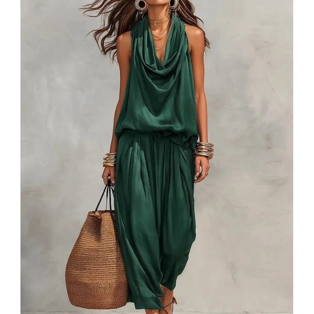 Conjunto Alessia Satinado - Verde
