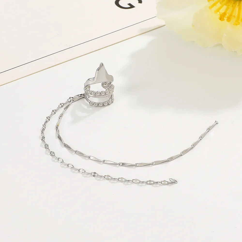 Pendiente Ear Cuff con Cadena